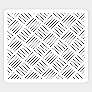 Abstract geometric pattern - strips - black and white. Sticker